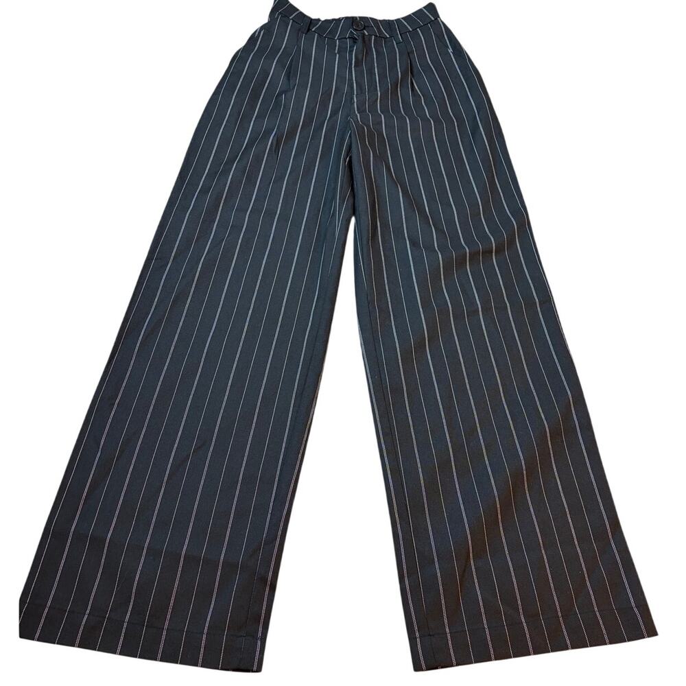 Black Pinstriped Divided By H&M Flare Pans Size XS